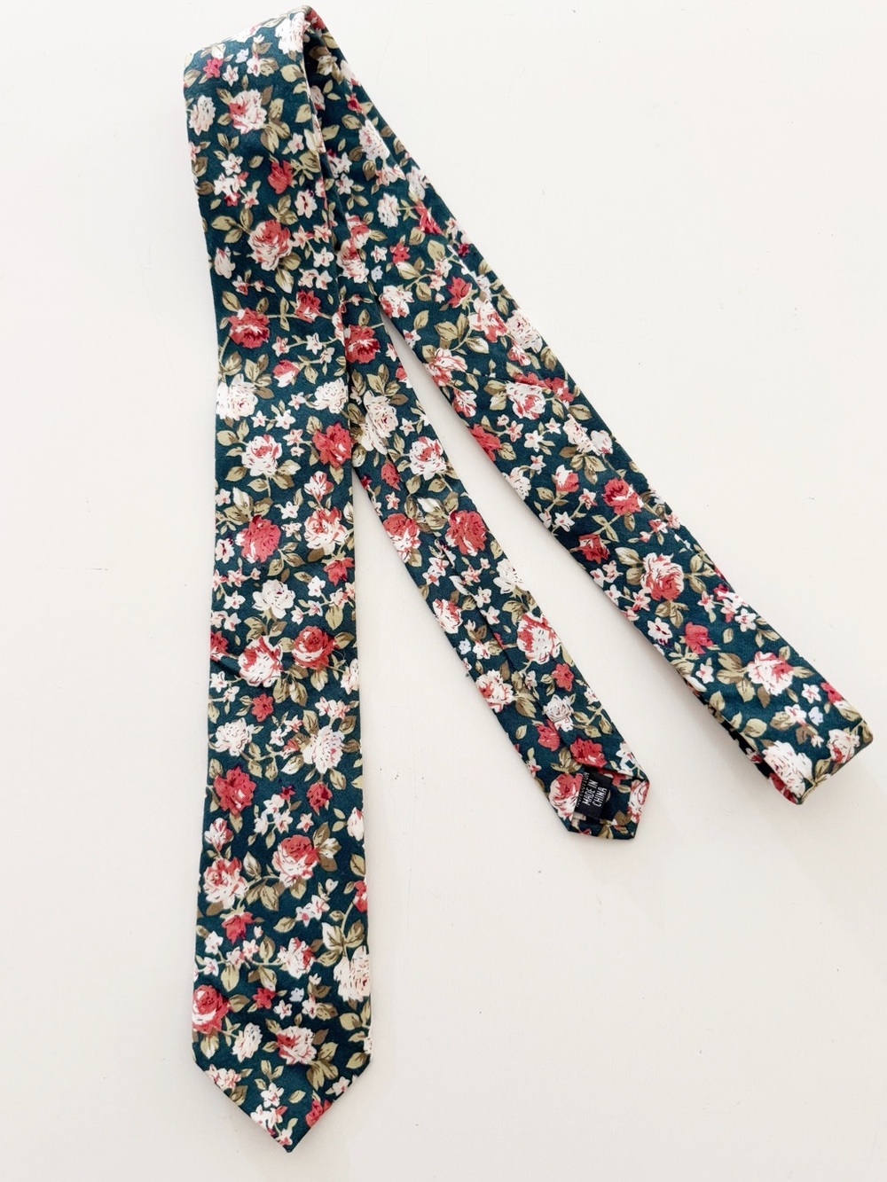 Floral Cotton Skinny Tie